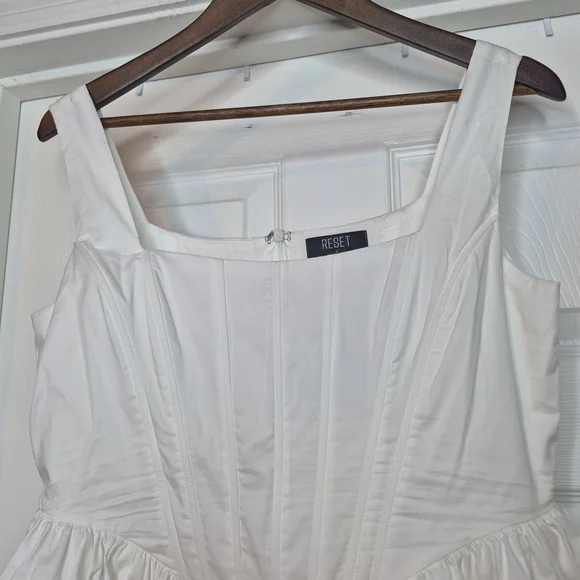 Reset By Jane White Square-Neck Corset Bodice dress Size Large - Picture 3 of 9